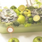 Owocowo - warzywna dekoracja stołu weselnego